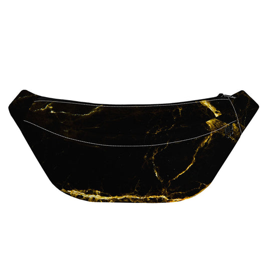 Black Gold Marble Print Fanny Pack