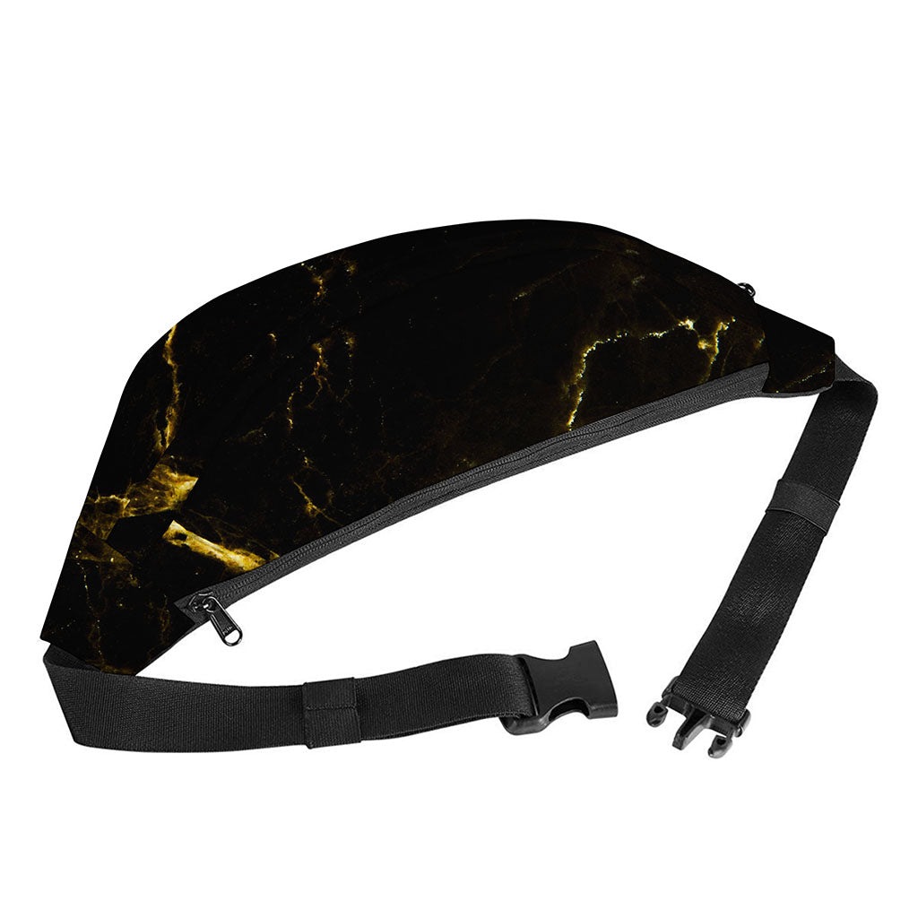 Black Gold Marble Print Fanny Pack