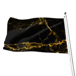 Black Gold Marble Print Flag