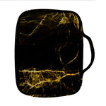 Black Gold Marble Print Front Pocket Bible Bag