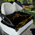 Black Gold Marble Print Golf Cart Seat Cover