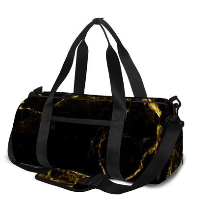 Black Gold Marble Print Gym Bag