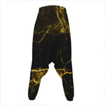 Black Gold Marble Print Hammer Pants