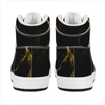 Black Gold Marble Print High Top Leather Sneakers