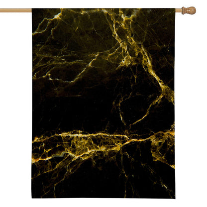 Black Gold Marble Print House Flag