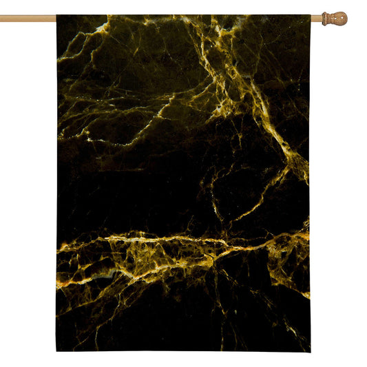 Black Gold Marble Print House Flag