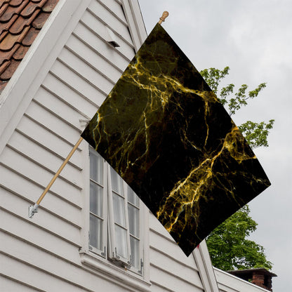 Black Gold Marble Print House Flag