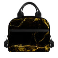 Black Gold Marble Print Insulated Lunch Bag