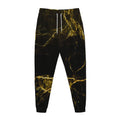 Black Gold Marble Print Jogger Pants