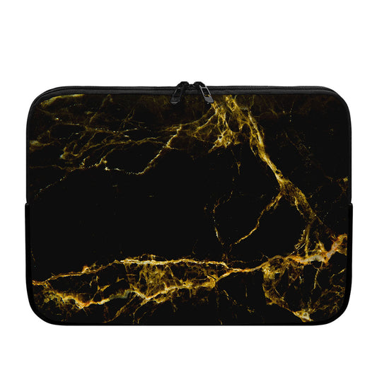 Black Gold Marble Print Laptop Sleeve