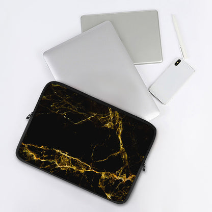 Black Gold Marble Print Laptop Sleeve