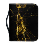 Black Gold Marble Print Leather Bible Cover