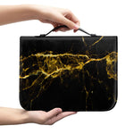 Black Gold Marble Print Leather Bible Cover