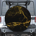 Black Gold Marble Print Leather Spare Tire Cover