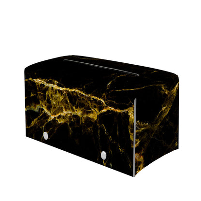 Black Gold Marble Print Leather Tissue Box Cover