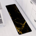 Black Gold Marble Print Long Kitchen Mat
