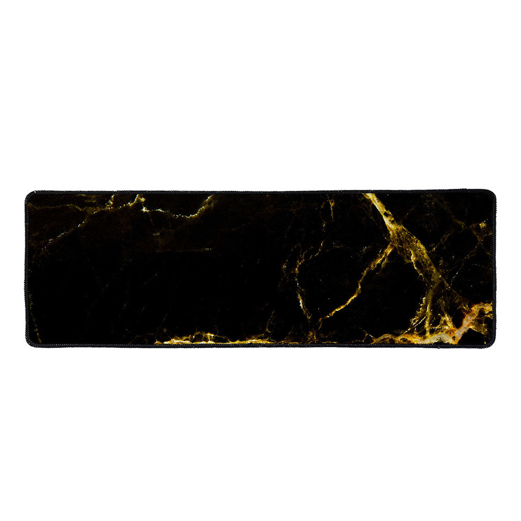 Black Gold Marble Print Long Kitchen Mat