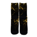 Black Gold Marble Print Long Socks