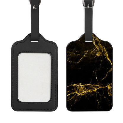Black Gold Marble Print Luggage Tag