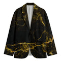 Black Gold Marble Print Men's Cotton Blazer