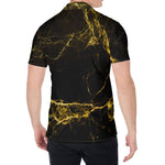 Black Gold Marble Print Men's Shirt