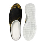 Black Gold Marble Print Mesh Casual Shoes