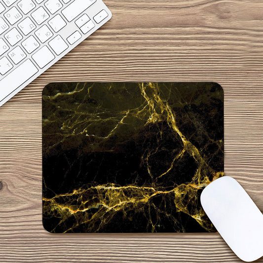 Black Gold Marble Print Mouse Pad
