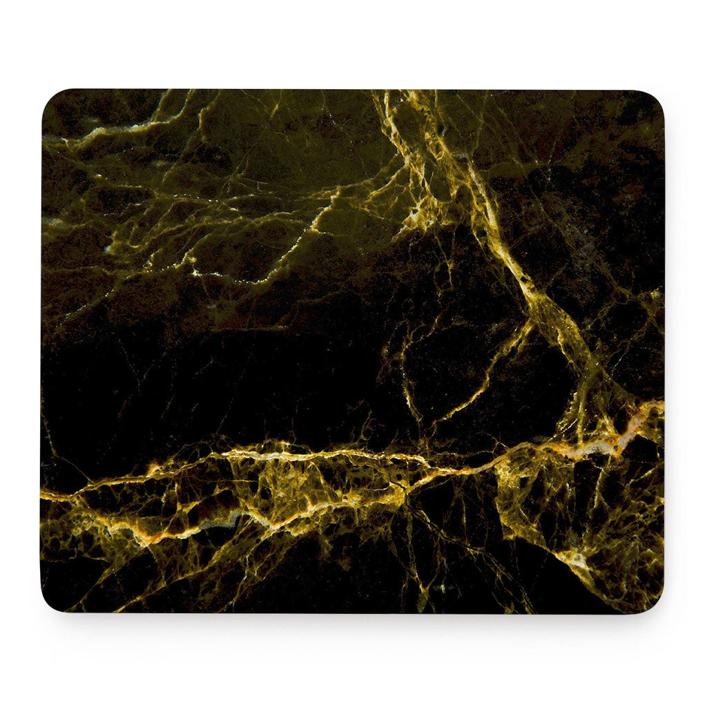 Black Gold Marble Print Mouse Pad