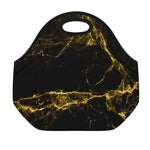 Black Gold Marble Print Neoprene Lunch Bag