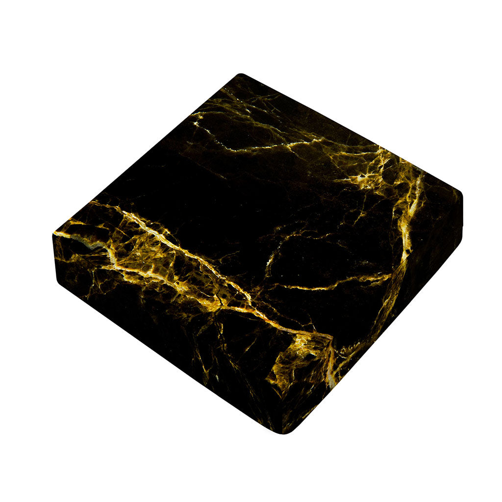 Black Gold Marble Print Outdoor Seat Cushion Cover