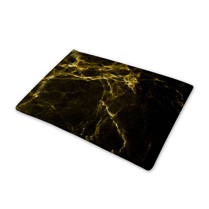 Black Gold Marble Print Pet Cooling Mat Cover