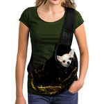 Black Gold Marble Print Pet Sling Carrier
