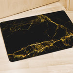 Black Gold Marble Print Polyester Doormat