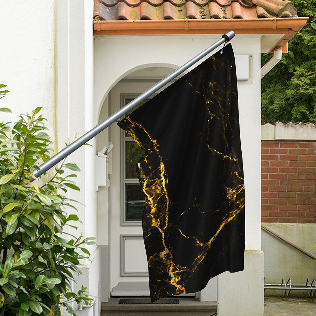 Black Gold Marble Print Polyester Flag