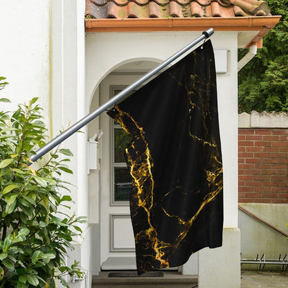 Black Gold Marble Print Polyester Flag