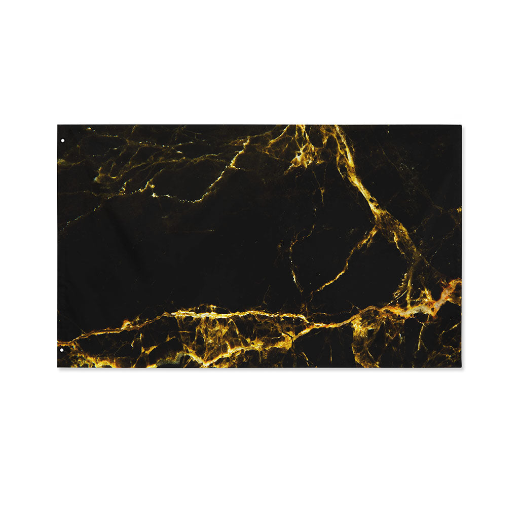 Black Gold Marble Print Polyester Flag