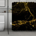 Black Gold Marble Print Polyester Shower Curtain