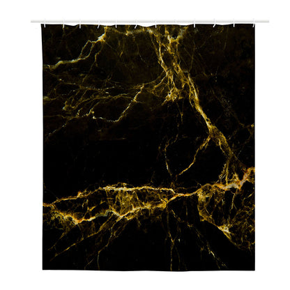 Black Gold Marble Print Polyester Shower Curtain