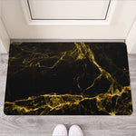 Black Gold Marble Print Rubber Doormat