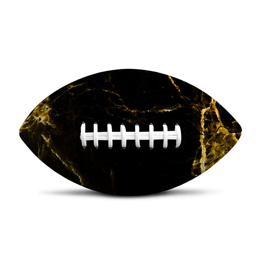 Black Gold Marble Print Rugby Ball