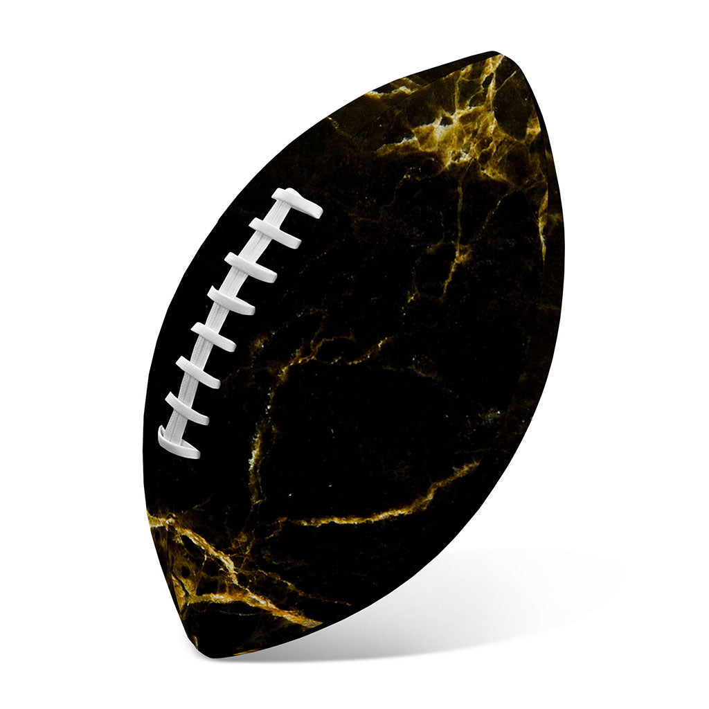 Black Gold Marble Print Rugby Ball