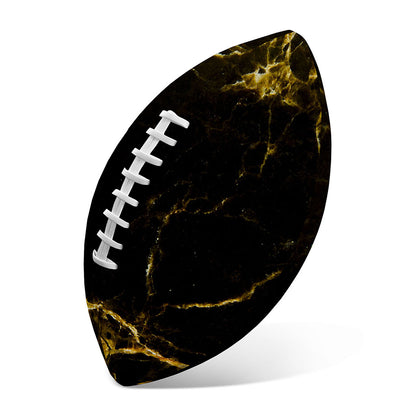 Black Gold Marble Print Rugby Ball