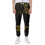 Black Gold Marble Print Scuba Joggers