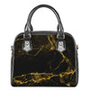 Black Gold Marble Print Shoulder Handbag