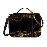 Black Gold Marble Print Shoulder Strap Bible Bag