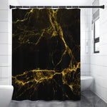 Black Gold Marble Print Shower Curtain