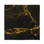 Black Gold Marble Print Silk Bandana