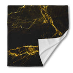 Black Gold Marble Print Silk Bandana