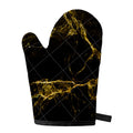 Black Gold Marble Print Single Oven Mitt
