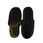 Black Gold Marble Print Slippers